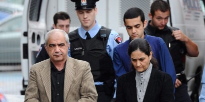 The fate of Tooba Yahya, 42, her husband Mohammad Shafia, 58, and their eldest son, Hamed, 21, is now in the hands of a jury in Kingston, Ont. The three are accused of killing their family over honour. Tooba Yahya, 42, and her husband Mohammad Shafia, 58, are charged alongside their eldest son, Hamed, 21, and have each pleaded not guilty to four counts of first-degree murder. Tooba Mohammad Yahya and husband Mohammad Shafia and their son Hamed Mohammed Shafia are escorted by police officers into the Frontenac County Court courthouse on the first day of trial in Kingston, Ontario on Thursday, October 20, 2011. THE CANADIAN PRESS/Sean Kilpatrick
